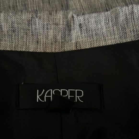 KASPER 100% LINEN GREY/BLACK 3/4 SLEEVE BLAZER SIZE 18‎ - Picture 13 of 13